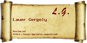 Lauer Gergely névjegykártya